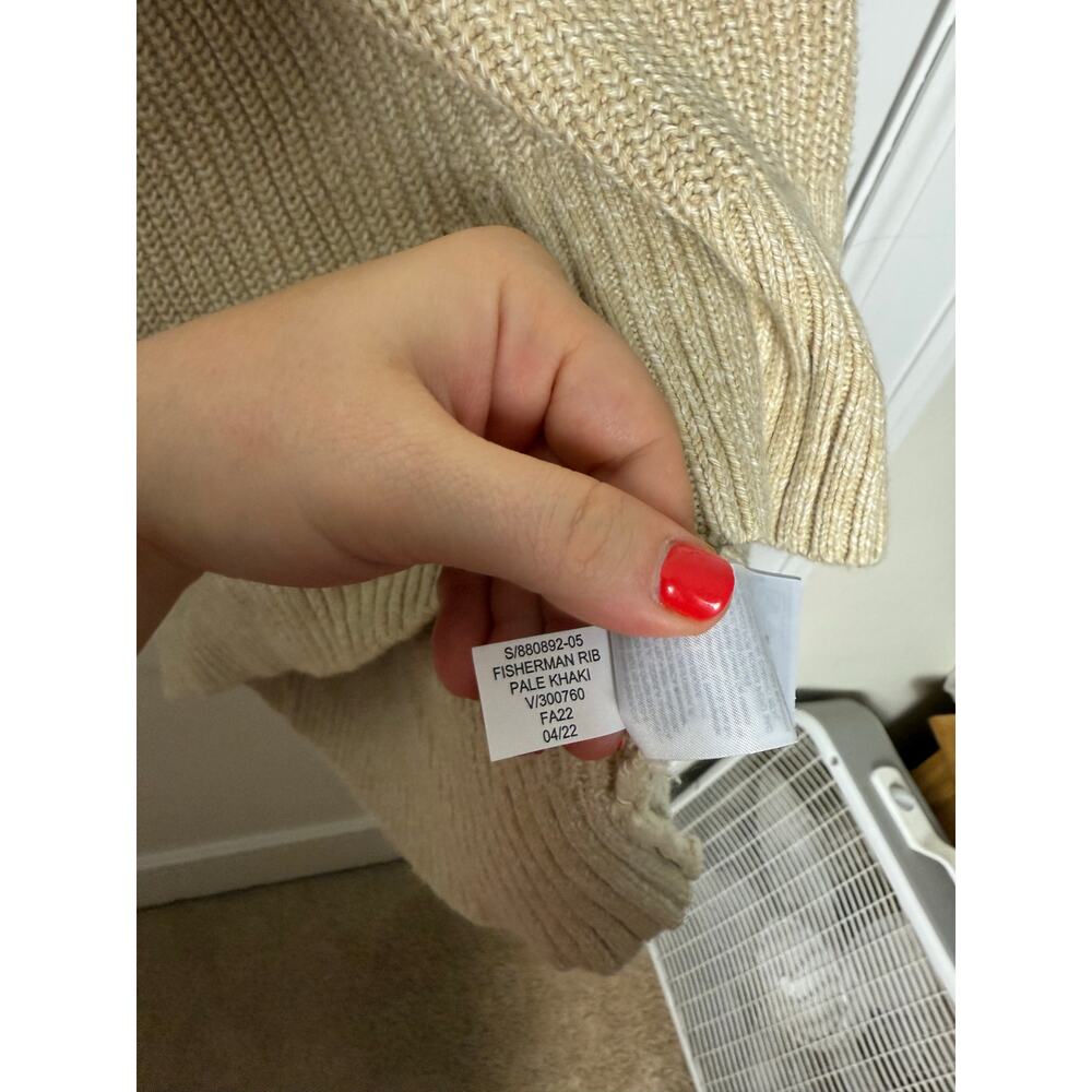 Banana Republic Tan Beige Drop Shoulder Slouchy Sweater Vest Cotton M/L - Picture 6 of 8
